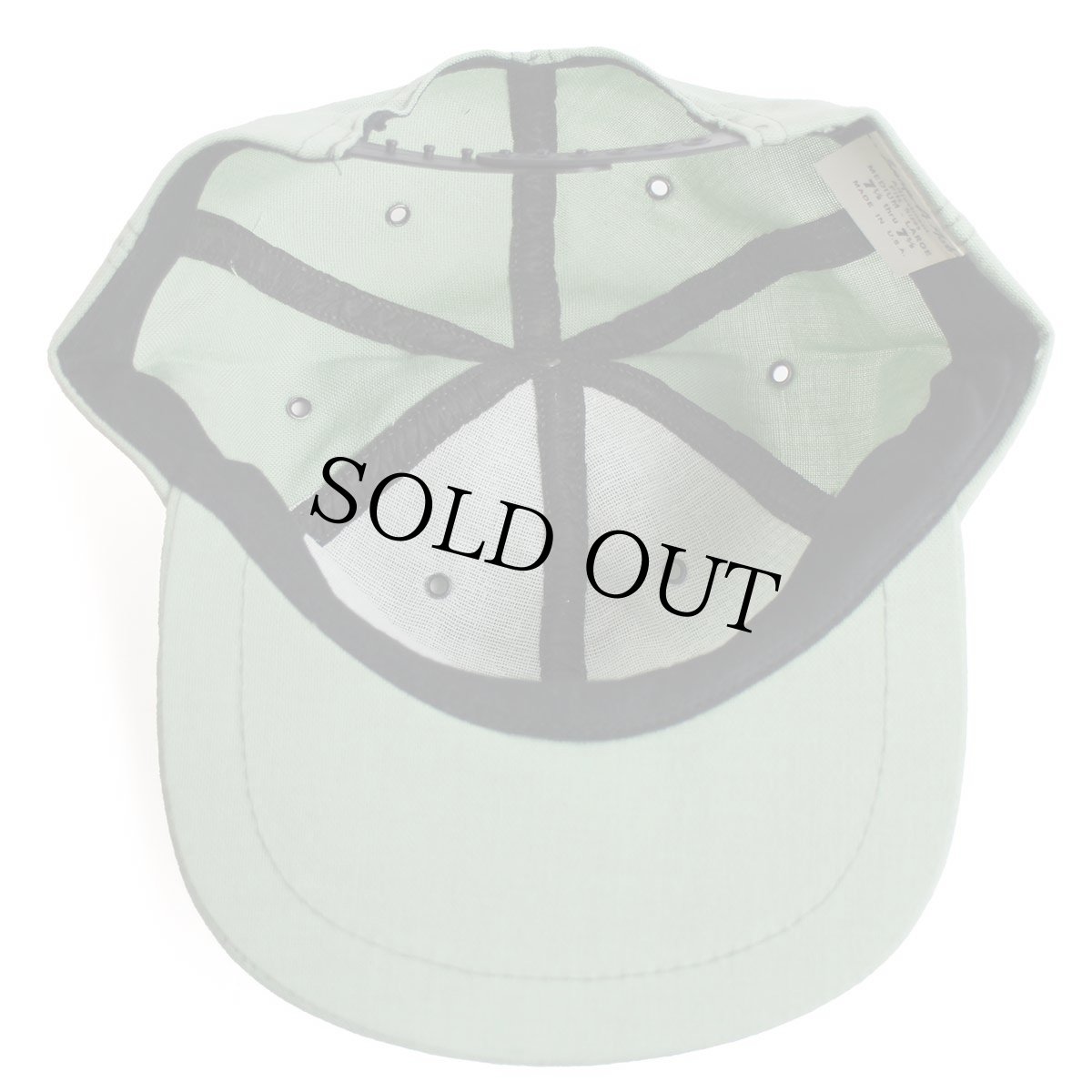 画像8: デッドストック★80s USA製 ゴルフ フラッグ フィッシング テニス パッチ付き ライン入り キャップ ライトグリーン (8)