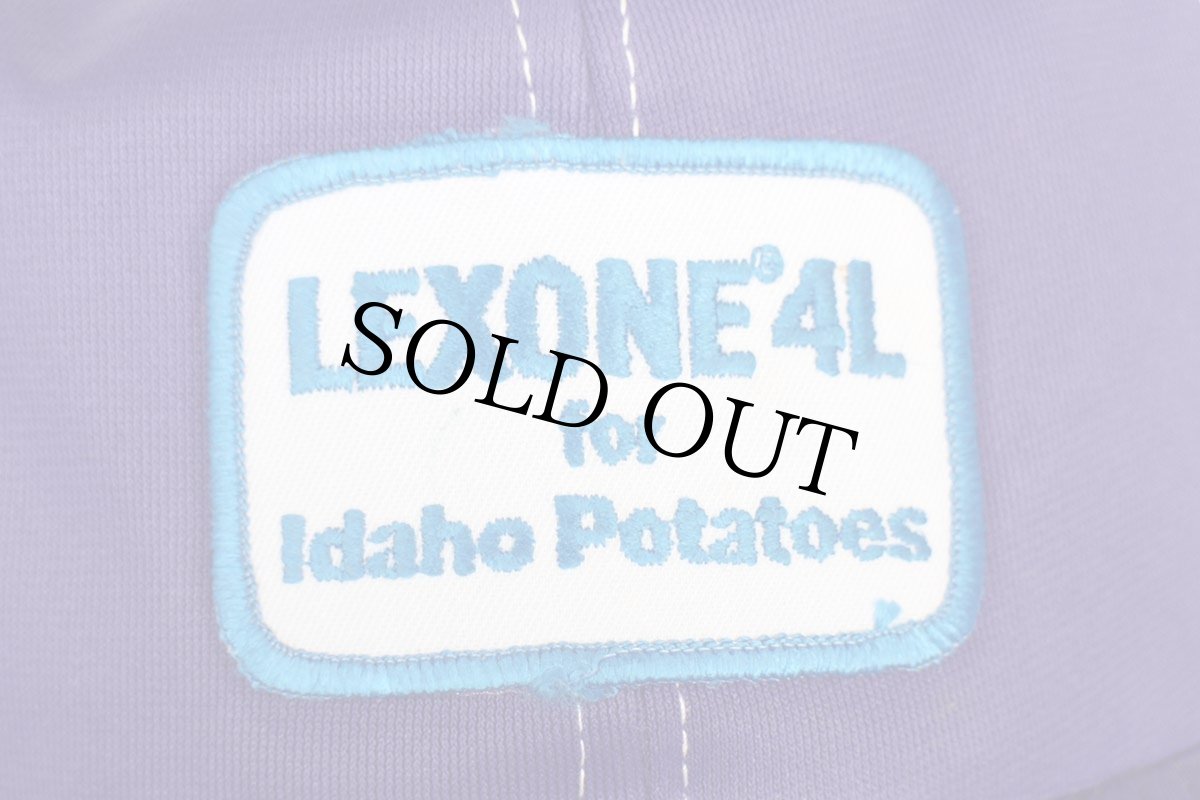 画像5: デッドストック★80s USA製 LEXONE 4L for Idaho Potatoes パッチ付き ツートン 切り替え メッシュキャップ 紫×白 (5)