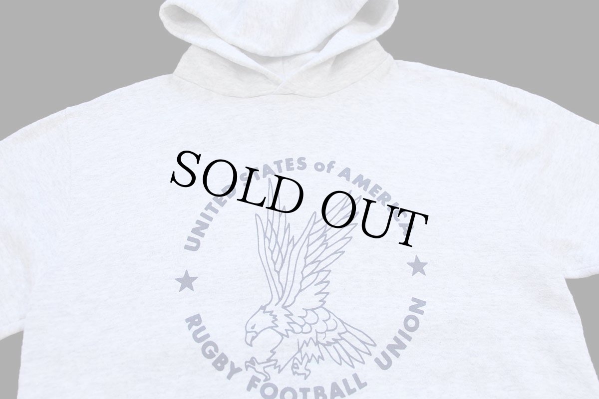 画像3: 90s USA製 RUSSELLラッセル RUGBY FOOTBALL UNION スウェットパーカー 杢ライトグレー L★フーディー (3)