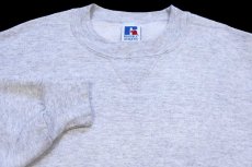 画像3: 90s USA製 RUSSELLラッセル 無地 前V スウェット 杢ライトグレー L★ブランク (3)