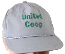 画像1: デッドストック★80s USA製 United Coop 刺繍 キャップ グレー (1)