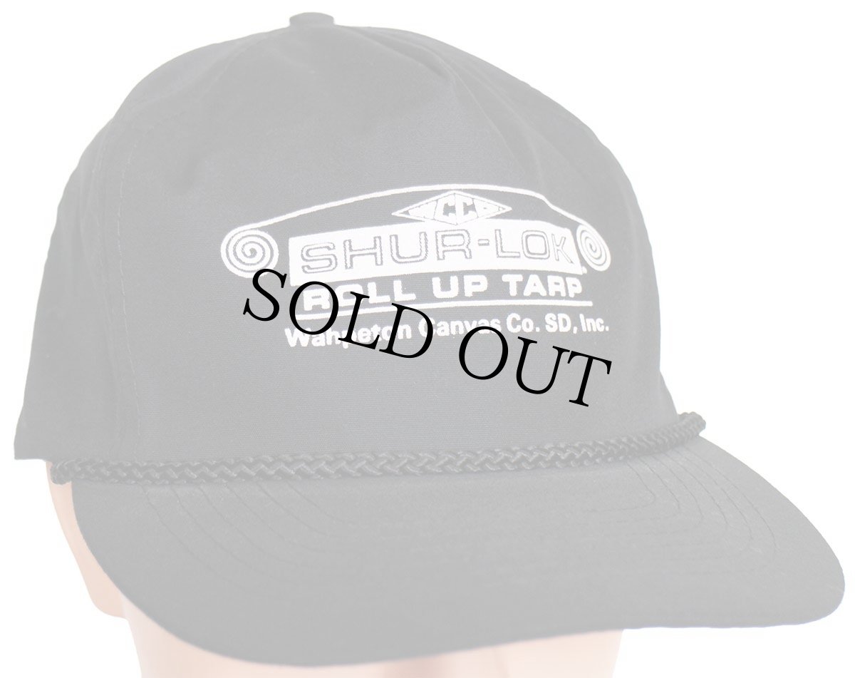 画像1: デッドストック★90s SHUR-LOK ROLL UP TARP Wahpeton Canvas Co.SD,Inc キャップ 黒 (1)