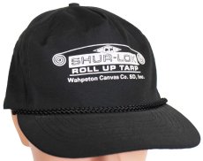 画像1: デッドストック★90s SHUR-LOK ROLL UP TARP Wahpeton Canvas Co.SD,Inc キャップ 黒 (1)
