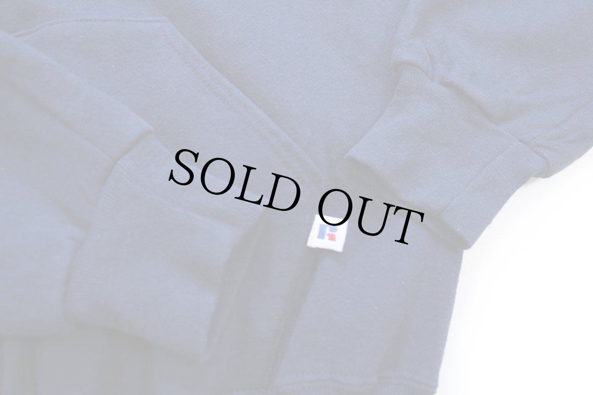 画像6: 90s USA製 RUSSELLラッセル 無地 スウェット ジップパーカー 紺 M★フーディー ブランク (6)