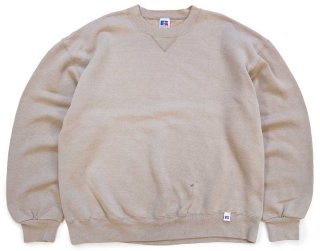 90s USA製 RUSSELLラッセル 無地 前V スウェット 杢ライトグレー
