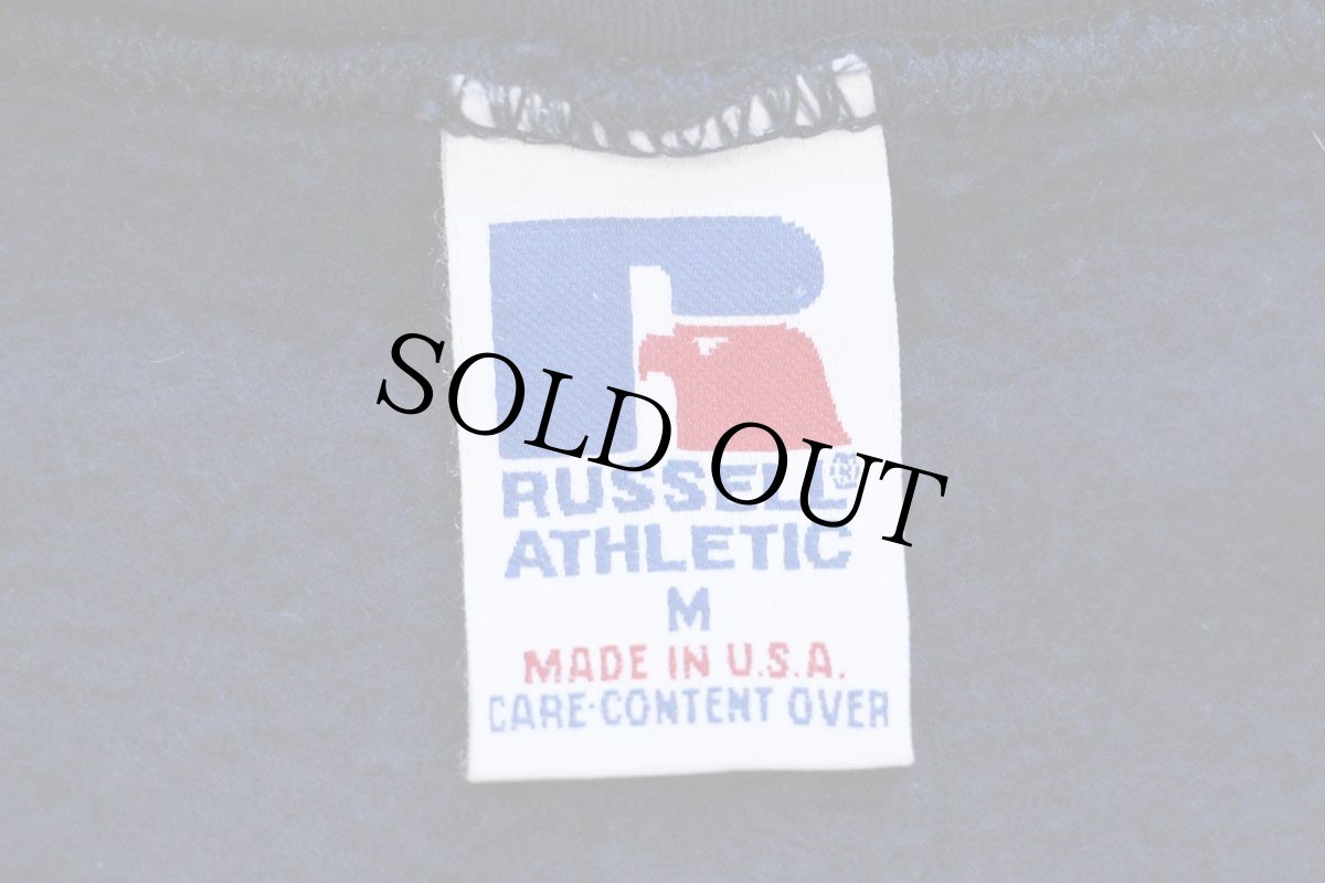 画像4: 90s USA製 RUSSELLラッセル 無地 スウェット ジップパーカー 紺 M★フーディー ブランク (4)