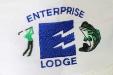 画像5: デッドストック★80s USA製 ENTERPRISE LODGE ゴルフ フィッシング 刺繍 メッシュキャップ 白 (5)