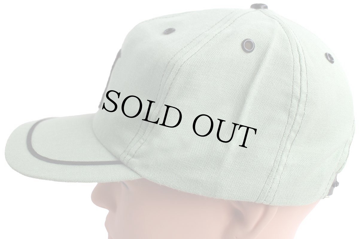 画像2: デッドストック★80s USA製 ゴルフ フラッグ フィッシング テニス パッチ付き ライン入り キャップ ライトグリーン (2)