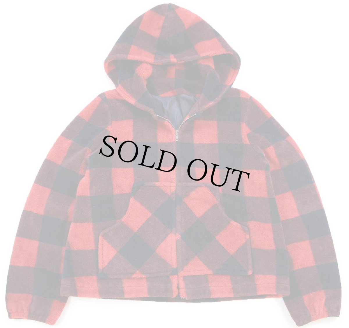 画像1: 70s Sears ブロックチェック パチポケ パイル ジップパーカー S (1)