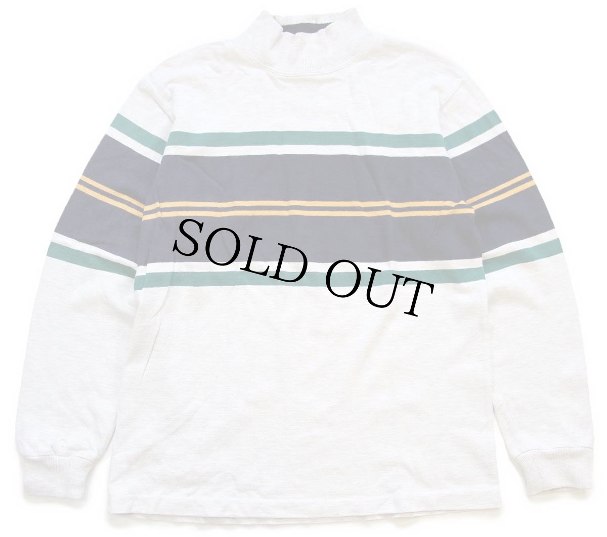 画像1: 90s USA製 L.L.Bean モックネック ヘビー コットン スウェット 杢ライトグレー M (1)