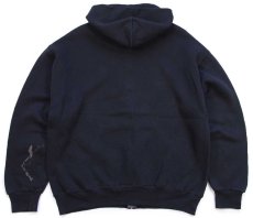 画像2: 90s メキシコ製 RUSSELLラッセル 無地 スウェット ジップパーカー 黒 L★フーディー ブランク (2)