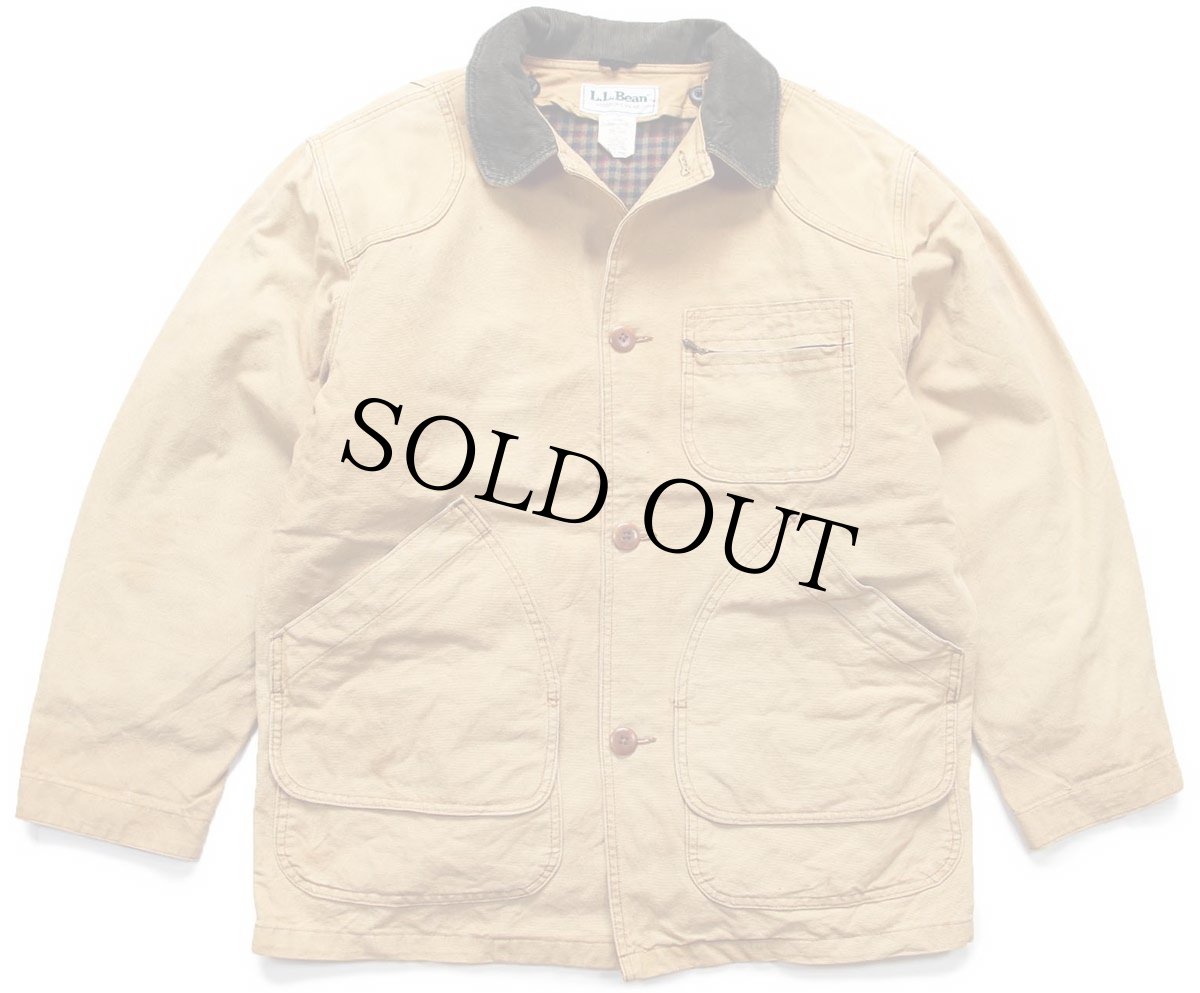 画像1: 90s USA製 L.L.Bean PRIMALOFTプリマロフト ライナー付き ダック地 フィールドコート 茶 M★ジャケット (1)