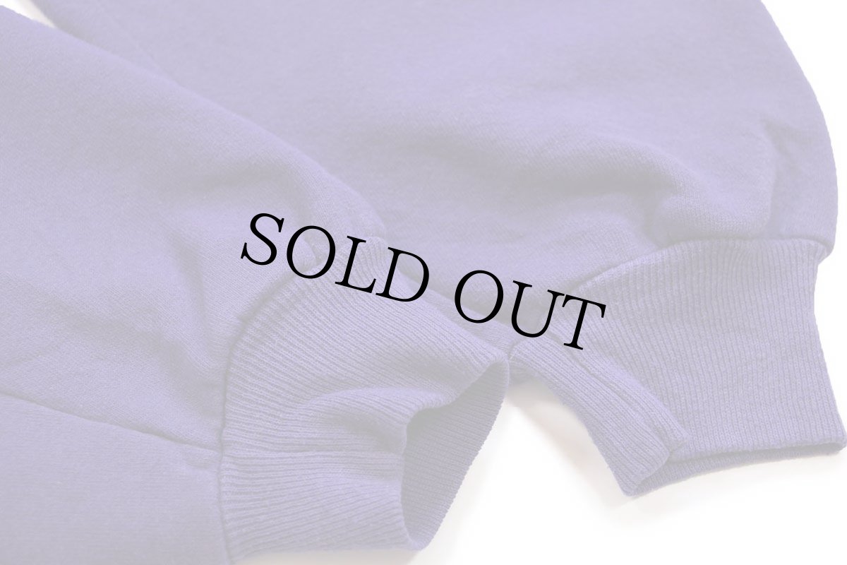 画像6: 90s USA製 RUSSELLラッセル Harrisburg BULLDOGS ブルドッグ ひび割れ&フェルトプリント 前V スウェット 紫 XL (6)