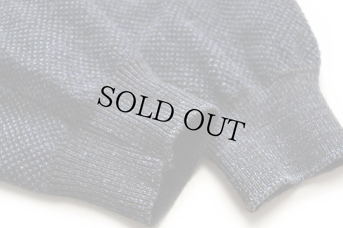 画像6: 90s BLUE WILLI'S ダイヤ柄 襟付き コットンニット セーター チャコールグレー×インディゴ L (6)