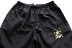 画像4: 15 米軍 U.S.ARMY ロゴ刺繍 APFU トレーニング ナイロンパンツ 黒 L/R★94 IPFU (4)