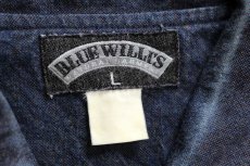 画像4: 90s BLUE WILLI'S ダイヤ柄 襟付き コットンニット セーター チャコールグレー×インディゴ L (4)