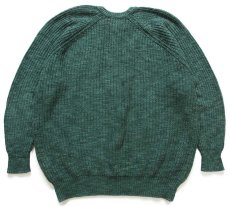 画像2: 80s USA製 L.L.Bean 無地 ローゲージ コットンニット セーター 緑 XL (2)