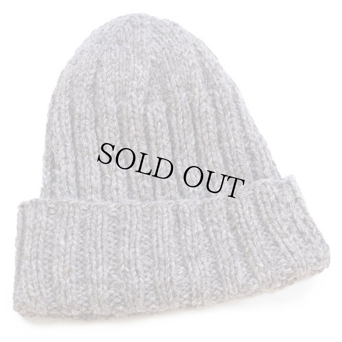 画像1: 70s アイルランド製 Dun anGus ウール ハンドニット キャップ ブラウンベージュ ミックス★ニット帽 (1)