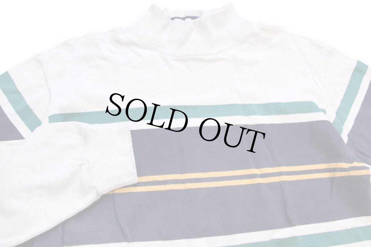 画像3: 90s USA製 L.L.Bean モックネック ヘビー コットン スウェット 杢ライトグレー M (3)