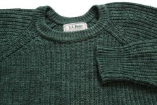 画像3: 80s USA製 L.L.Bean 無地 ローゲージ コットンニット セーター 緑 XL (3)
