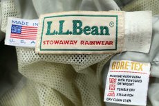 画像4: 90s USA製 L.L.Bean STOWAWAY RAINWEAR GORE-TEXゴアテックス ナイロンパーカー 薄緑 XL (4)