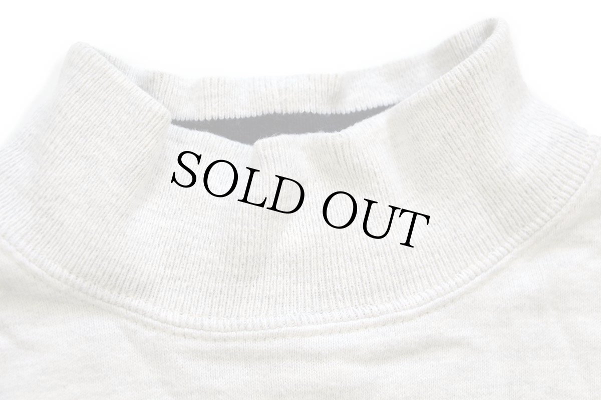 画像5: 90s USA製 L.L.Bean モックネック ヘビー コットン スウェット 杢ライトグレー M (5)