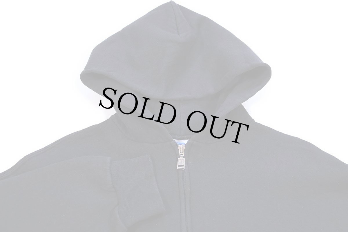 画像3: 90s メキシコ製 RUSSELLラッセル 無地 スウェット ジップパーカー 黒 L★フーディー ブランク (3)