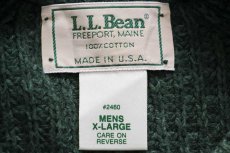 画像4: 80s USA製 L.L.Bean 無地 ローゲージ コットンニット セーター 緑 XL (4)