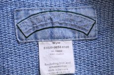 画像4: 90s デンマーク製 BLUE WILLI'S デニム切り替え フルジップ コットンニット セーター インディゴ XXXL★特大 (4)