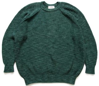 80s USA製　LLBean ヘンリーネック　コットンニット　グリーン 80s USA製 L.L.Bean 5ボタン ヘンリーネック コットンニット セーター