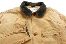 画像3: 90s USA製 L.L.Bean PRIMALOFTプリマロフト 中綿入りライナー付き ダック地 フィールドコート 茶 M★ジャケット (3)