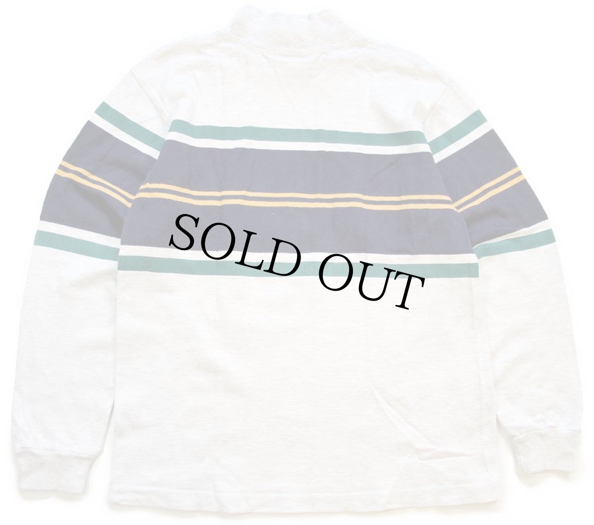 画像2: 90s USA製 L.L.Bean モックネック ヘビー コットン スウェット 杢ライトグレー M (2)