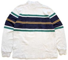 画像2: 80s USA製 L.L.Bean モックネック ヘビー コットン スウェット 杢ライトグレー M (2)