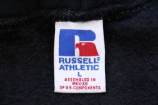 画像4: 90s メキシコ製 RUSSELLラッセル 無地 スウェット ジップパーカー 黒 L★フーディー ブランク (4)