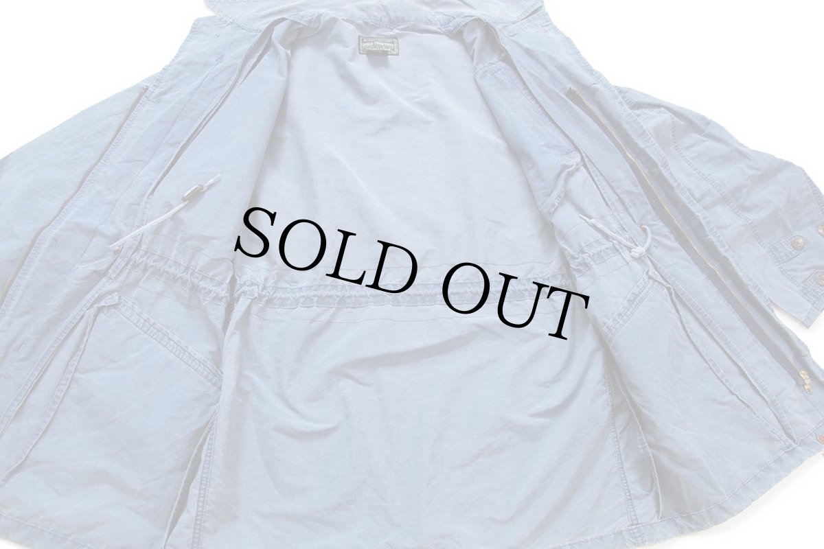 画像5: 80s POLO COUNTRY ポロ カントリー ラルフローレン コットン×ナイロン フィールドコート ブルーグレー フェード★ジャケット (5)