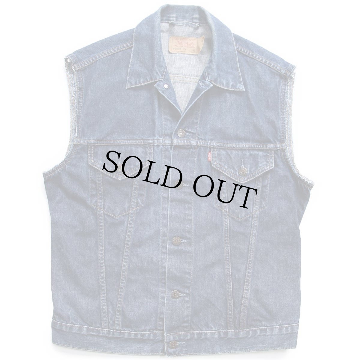 画像1: 00s Levi'sリーバイス 70500 デニム ベスト カスタム XL★ユーロ (1)
