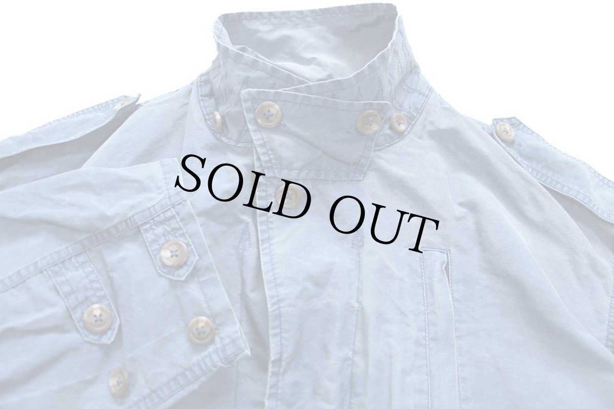 画像3: 80s POLO COUNTRY ポロ カントリー ラルフローレン コットン×ナイロン フィールドコート ブルーグレー フェード★ジャケット (3)