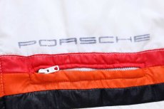 画像4: 80s PORSCHE ポルシェ ライン入り スタンドカラー 中綿入り レーシングベスト 白 (4)