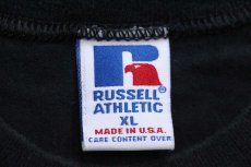 画像4: 90s USA製 RUSSELLラッセル 無地 コットン 長袖Tシャツ 黒 XL (4)
