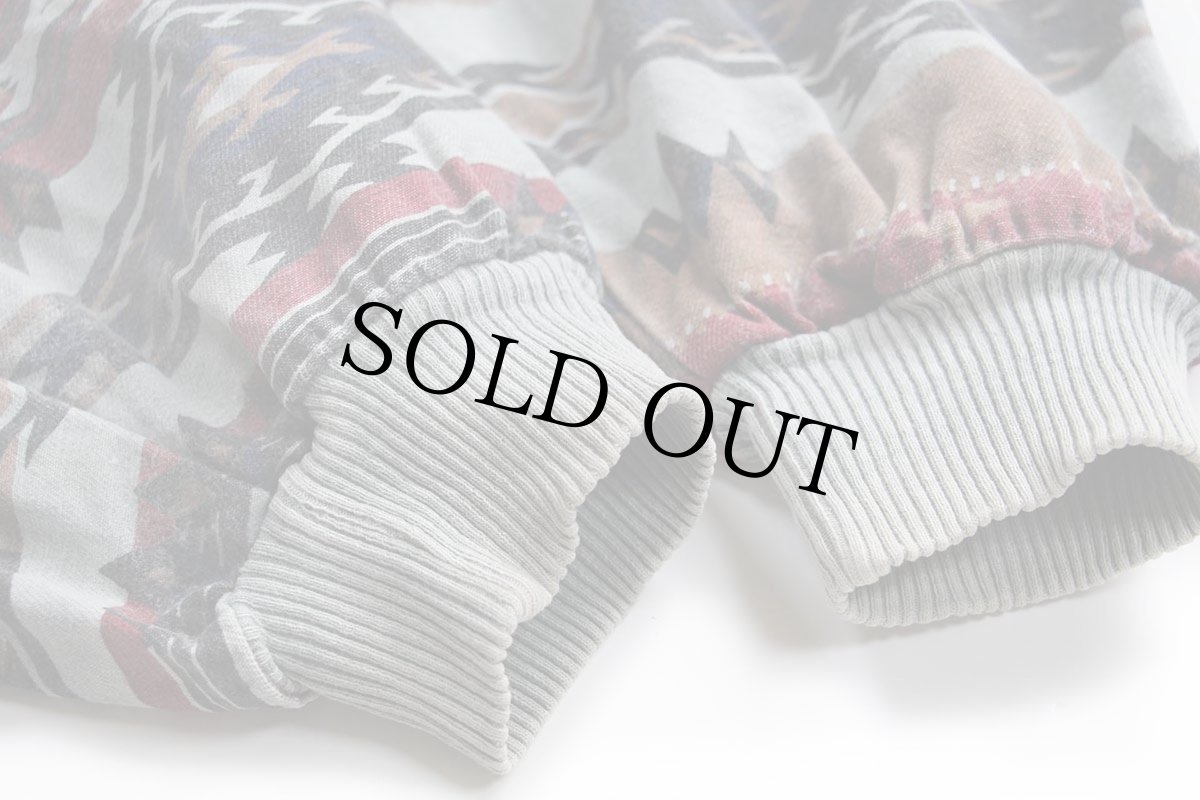 画像6: 90s カナダ製 UNKNOWN ネイティブ柄 パチポケ コットンパーカー XL (6)