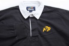 画像3: 90s LANDS'ENDランズエンド CU COLORADO BUFFALOES 刺繍 コットン ラガーシャツ 黒 XL (3)