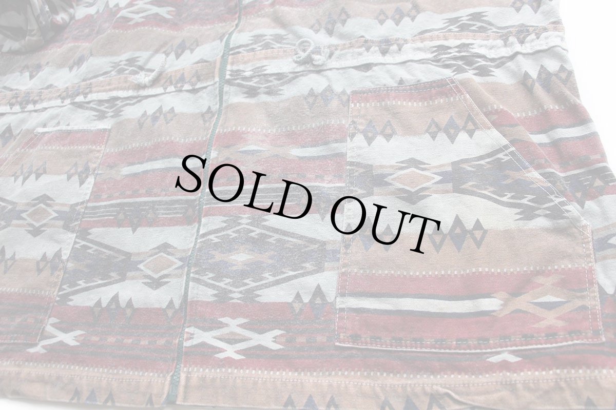 画像5: 90s カナダ製 UNKNOWN ネイティブ柄 パチポケ コットンパーカー XL (5)