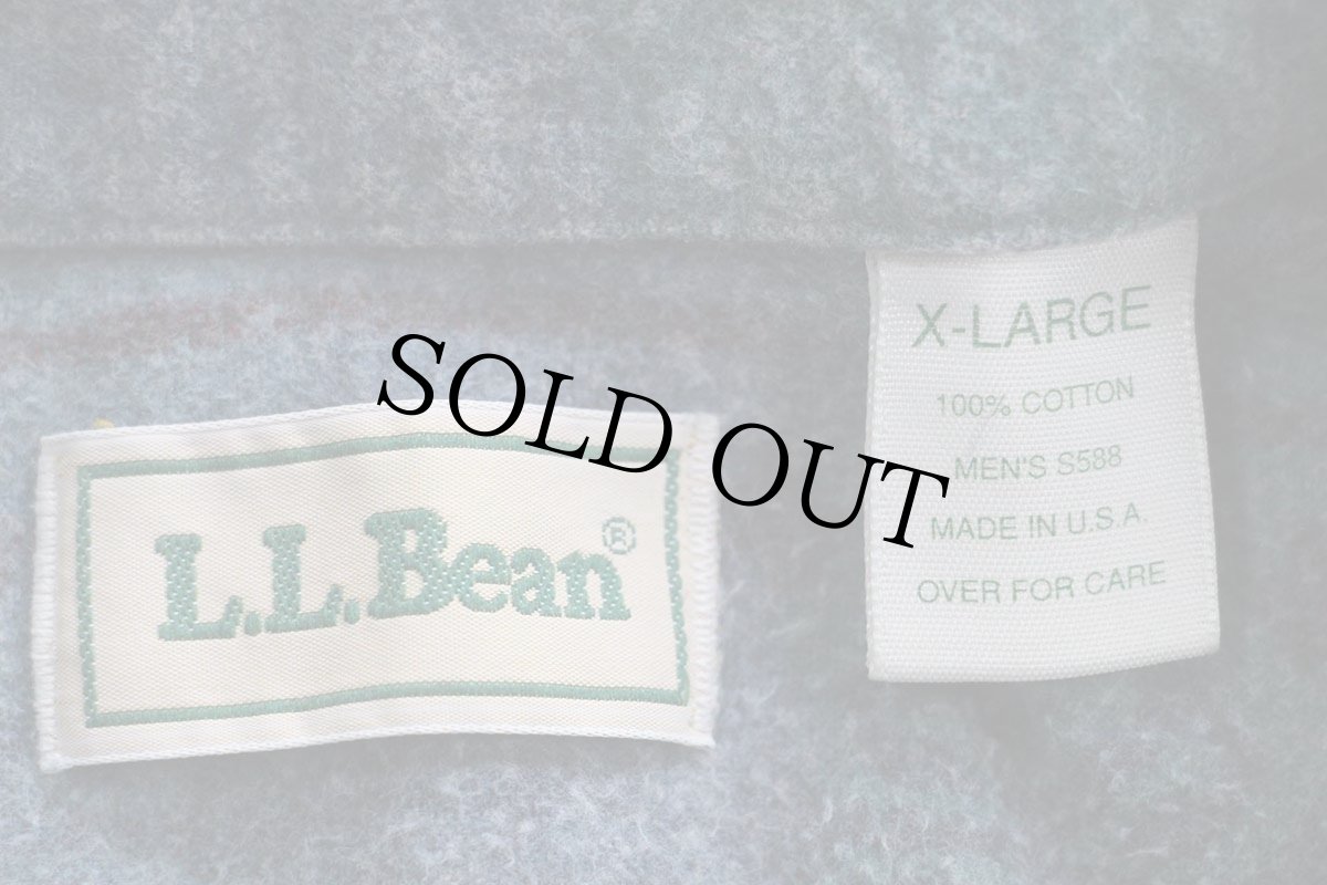 画像4: 90s USA製 L.L.Bean フォークロア柄 ボタンダウン コットン シャモアクロスシャツ XL (4)
