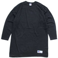 画像1: 90s USA製 RUSSELLラッセル 無地 コットン 長袖Tシャツ 黒 XL (1)