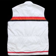 画像2: 80s PORSCHE ポルシェ ライン入り スタンドカラー 中綿入り レーシングベスト 白 (2)