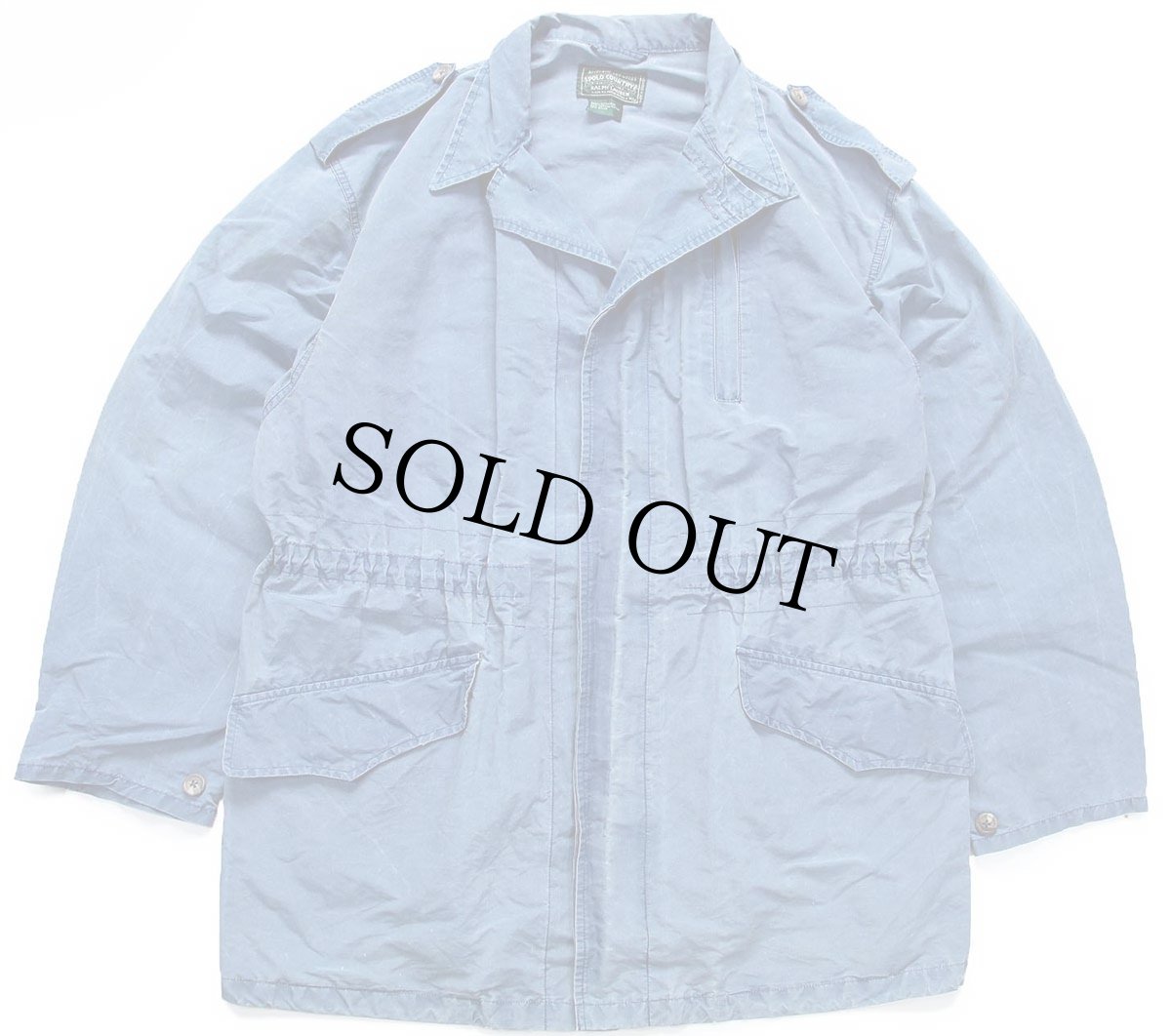 画像1: 80s POLO COUNTRY ポロ カントリー ラルフローレン コットン×ナイロン フィールドコート ブルーグレー フェード★ジャケット (1)