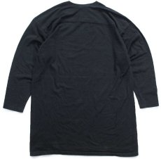 画像2: 90s USA製 RUSSELLラッセル 無地 コットン 長袖Tシャツ 黒 XL (2)
