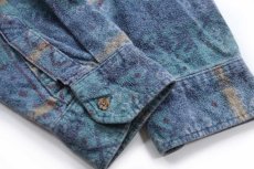 画像6: 90s USA製 L.L.Bean フォークロア柄 ボタンダウン コットン シャモアクロスシャツ XL (6)