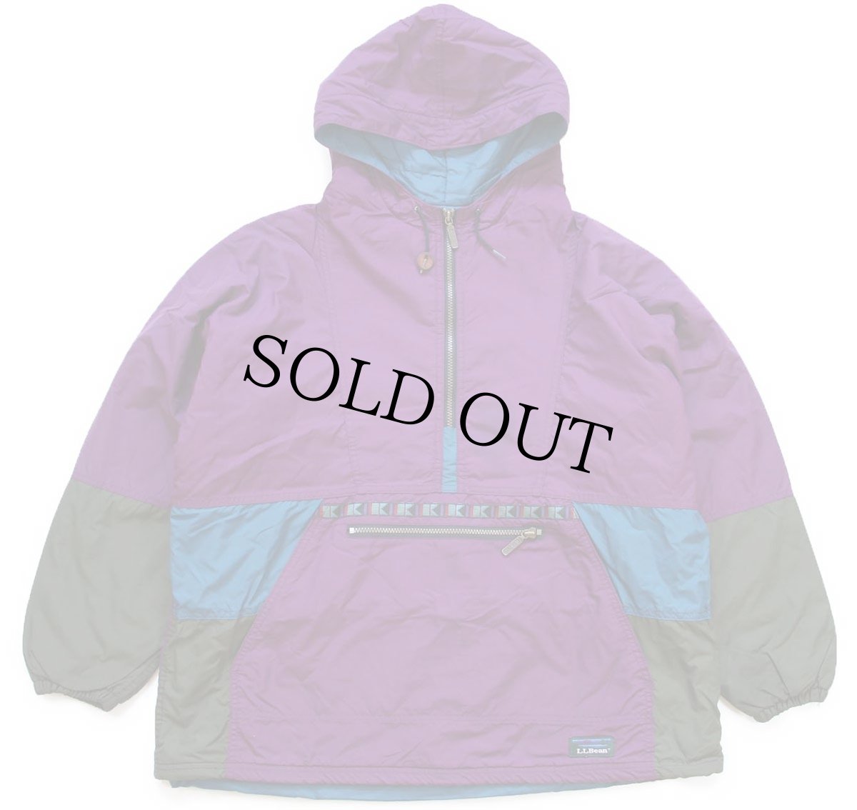 画像1: 90s USA製 L.L.Bean チロリアンテープ マルチカラー Thinsulate 中綿入り ナイロン アノラックパーカー L-L (1)