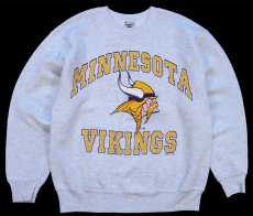 画像1: 90s USA製 NFL MINNESOTA VIKINGS スウェット 杢グレー M (1)